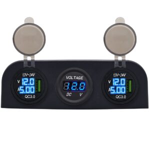 ProRide 12V USB Autolader 2 Poort - P19102 - Drievoudig opbouw paneel met Voltmeter