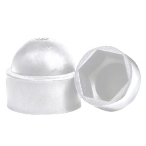 Schroefdoppen M12 - Zeskant - Plastic - Wit - 4 stuks