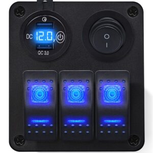 ProRide Schakelpaneel 12V voor Auto/Boot - USB Lader 2 poorten met Schakelaar - QC3.0 - 3 schakelaars