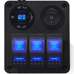 ProRide Schakelpaneel 12V voor Auto/Boot - USB Lader 2 Poorten met Schakelaar - QC3.0 - DS2120B - 3 schakelaars
