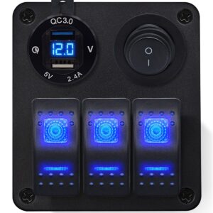ProRide Schakelpaneel 12V voor Auto/Boot - USB Lader 2 Poorten met Schakelaar - 5V/2.4A - DS2114B - 3 schakelaars