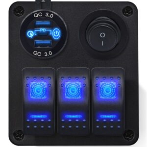 ProRide Schakelpaneel 12V voor Auto/Boot - USB Lader 3 Poorten met Schakelaar - QC3.0 - 3 schakelaars
