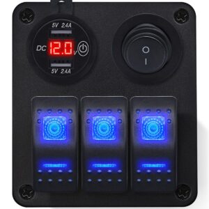 ProRide Schakelpaneel 12V voor Auto/Boot - USB Lader 2 Poorten met Schakelaar - 5V/2.4A - 3 schakelaars