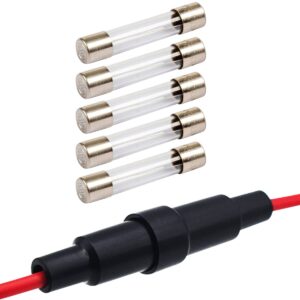 VLTG Zekeringhouder met Draad 5x20mm - 5A - Klein - T(traag) - inclusief 5x Glaszekeringen