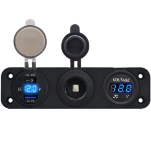 ProRide 12V USB Autolader 1 Poort - 5V/2.4A - Voltmeter en 12V/24V Sigarettenplug - Drievoudig inbouw