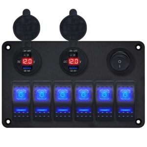 ProRide Schakelpaneel 12V voor Auto/Boot - USB Lader 4 Poorten met Schakelaar - 5V/2.4A - 6 Schakelaars