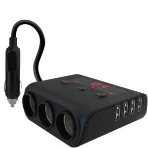 ProRide Sigarettenaansteker Splitter met 4 USB poorten - 3x Sigaretten Aansluitingen - met Voltmeter