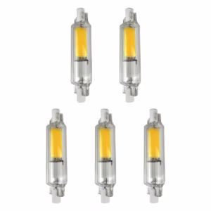 Avide R7s LED Staaflamp Dimbaar 78mm - 5W 220-240V - 4000K - 500lm - LED Lampjes Insteek - Wit licht - Vervangt 42W lamp - 5 stuks