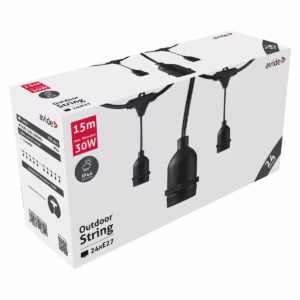 Avide Lichtsnoer 15 Meter - Buiten en Binnen - 24x E27 Fittingen - IP44 - AC85-265V - Geschikt voor Boten