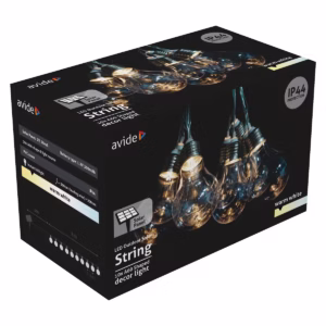 Avide Lichtsnoer 5 Meter Op Zonne Energie - Buiten - 10 Transparante Lichtbollen - IP44 - Warm Wit Licht