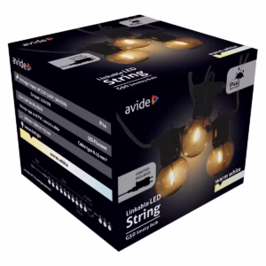 Avide Lichtsnoer 5 Meter - Buiten en Binnen - 6W - 220-240V - 10 Warm Matte Lichtbollen - Verlengbaar - Warm Wit Licht