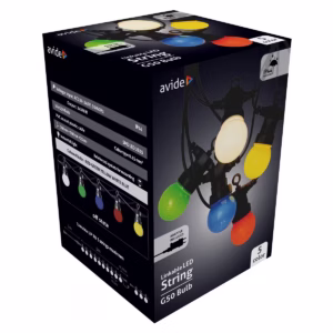 Avide Lichtsnoer 5 Meter - Buiten en Binnen - 6W - 220-240V - 10 Gekleurde Lichtbollen - Verlengbaar