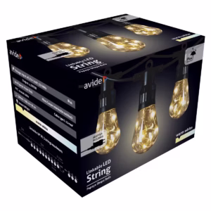 Avide Lichtsnoer 5 Meter - Buiten en Binnen - 6W - 220-240V - 10 Lichtbollen met Micro Led Lampjes - Verlengbaar