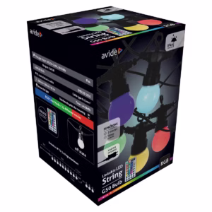 Avide Lichtsnoer 5 Meter Met Afstandbediening - Buiten en Binnen - 5W/240V - 10 Gekleurde Lichtbollen - Verlengbaar