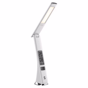 Avide LED Bureaulamp Claude Dimbaar 5W - Met Kalender + Alarm + Klok + Thermometer Functie - 500 lumen - Wit