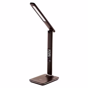 Avide LED Bureaulamp Nathan Dimbaar 6W - Met Kalender + Alarm + Klok + Thermometer Functie - 350 lumen - Bruin