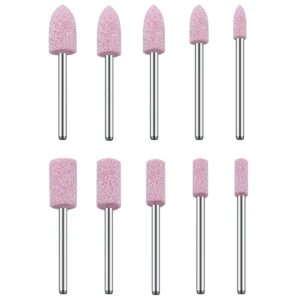 Nagel Polijst Slijpsteen Set - 10-Delig - Nagelriemboren - Opzetstukken Nagelfrees - Bitjes Voor Elektrische Nagelvijl