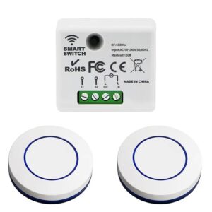 Draadloze Schakelaar Ontvanger + 2 Schakelaars - OFF-ON - 10A 100-240V -Draadloze Lichtschakelaar - Wit