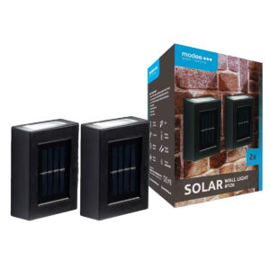 Modee Solar Buitenlamp LED - Wandlamp op Zonne Energie - IP44 - 7.4x10cm - Daglicht Wit - 4x set van 2
