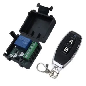 Draadloze schakelaar met A/B Afstandsbediening - Relais schakelaar 12V - 1 Kanaal - 433 MHz - Zwart