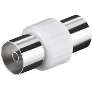 Coax Koppelstuk - IEC (v) naar IEC (v) - Wit - Per stuk