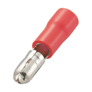 Ronde connector - Kabelschoen - mannelijk - 0.5-1.5mm² - Rood - 25 stuks
