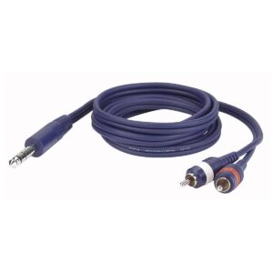 DAP Audio Kabel - 6.35mm Jack (m) naar 2x RCA - 1.5m - Blauw