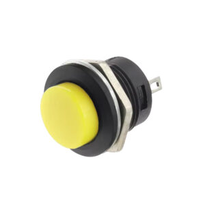 Pulsschakelaar OFF-(ON) ⌀16mm - 250VV/3A - NO (Normally Open) - Inbouw - R13-507 - Geel