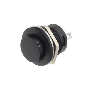 Pulsschakelaar OFF-(ON) ⌀16mm - 250VV/3A - NO (Normally Open) - Inbouw - R13-507 - Zwart