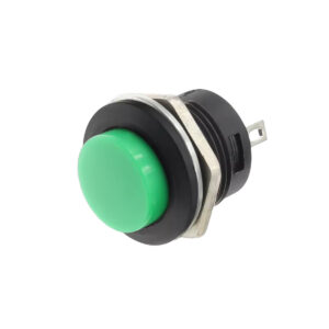 Pulsschakelaar OFF-(ON) ⌀16mm - 250VV/3A - NO (Normally Open) - Inbouw - R13-507 - Groen