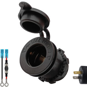 ProRide 12V Sigarettenaansteker Stopcontact Inbouw - 12/24V - 10A - met Aansluitkabel 60cm en Glaszekering 10A