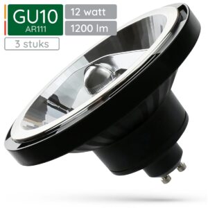 Spectrum GU10 LED Spot AR111 - 12 Watt - 230V - 1200 Lumen - 4000K Neutraal wit - Natuurlijk licht - Energiezuinig - 3 stuks