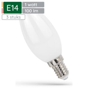 Spectrum LED Lamp E14 1W 230V - 100 Lumen - 2700K Warm wit - Gezellig licht - Energiezuinig - 3 stuks