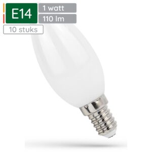 Spectrum LED Lamp E14 1W 230V - 110 Lumen - 4000K Neutraal wit - Natuurlijk licht - Energiezuinig - 10 stuks
