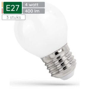 Spectrum LED Lamp E27 4W 230V - 400 Lumen - 2700K Warm wit - Gezellig licht - Energiezuinig - 3 stuks