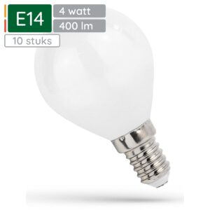 Spectrum LED Lamp E14 4W 230V - 400 Lumen - 2700K Warm wit - Gezellig licht - Energiezuinig - 10 stuks