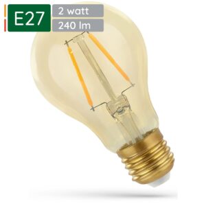 Spectrum LED Lamp E27 2W 230V - 240 Lumen - 2400K Warm wit - Gezellig licht - Energiezuinig