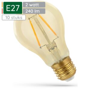 Spectrum LED Lamp E27 2W 230V - 240 Lumen - 2400K Warm wit - Gezellig licht - Energiezuinig - 10 stuks