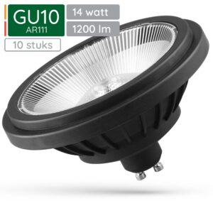 Spectrum GU10 LED Spot AR111 - 14 Watt - 230V - 1200 Lumen - 2700K Warm wit - Gezellig licht - Energiezuinig - 10 stuks