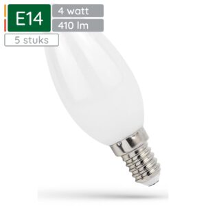 Spectrum LED Lamp E14 4W 230V - 410 Lumen - 4000K Neutraal Wit - Natuurlijk licht - Energiezuinig - 5 stuks