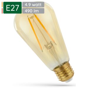 Spectrum LED Lamp E27 4.9W 230V - 490 Lumen - 2400K Warm wit - Gezellig licht - Energiezuinig