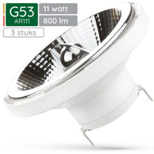 Spectrum G53 AR111 LED Spot - 11 Watt - 12V - 800 Lumen - 4000K Neutraal wit - Natuurlijk licht - Energiezuinig - 3 stuks
