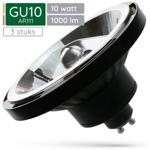 Spectrum GU10 LED Spot AR111 - 10 Watt - 230V - 1000 Lumen - 3000K Warm wit - Gezellig licht - Energiezuinig - 3 stuks