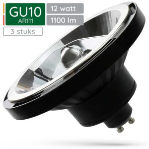 Spectrum GU10 LED Spot AR111 - 12 Watt - 230V - 1100 Lumen - 4000K Neutraal wit - Natuurlijk licht - Energiezuinig - 3 stuks