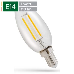 Spectrum LED Lamp E14 1W 230V - 110 Lumen - 2700K Warm wit - Gezellig licht - Energiezuinig