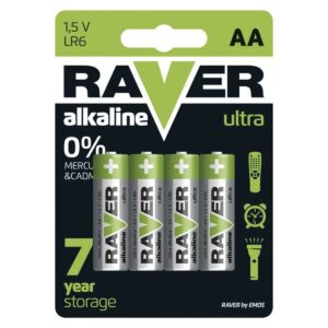 Raver Alkaline Batterijen AA - Penlite LR6 - 1.5V - Blister van 4 stuks