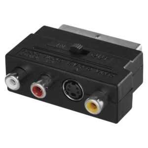 Emos Scart Adapter - 3x RCA + SVHS (S-Video) naar SCART - AV Adapter - Composiet - Zwart