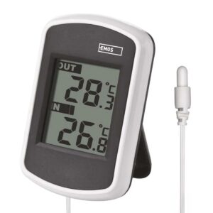 Emos Thermometer met Sensor - Thermometer Binnen en Buiten - Weerstation - E0041 - Wit