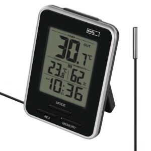 Emos Thermometer met Sensor - Thermometer Binnen en Buiten - Weerstation - E0121 - Zwart
