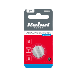 Rebel Alkaline Knoopcell Batterij - CR2016 - 3V - Blister van 1 stuks